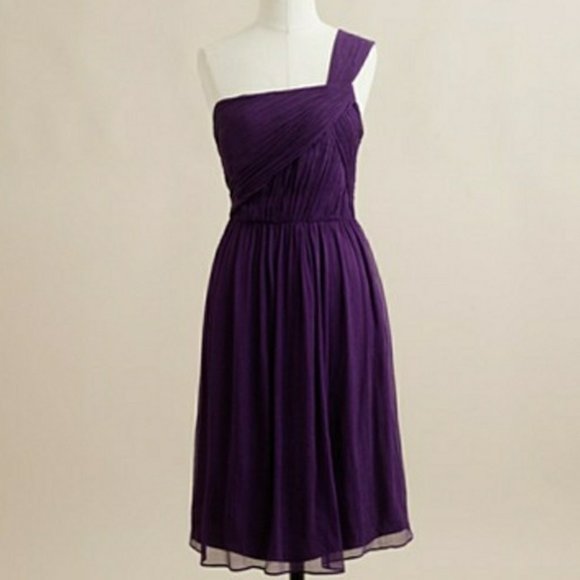 J.Crew Lucienne $250 Silk Chiffon One Shoulder Dress - Picture 2 of 7